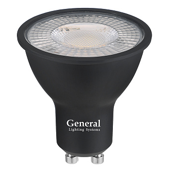 Лампа Светодиодная GLDEN-MR16-DIF-15-230-GU10-4500 1/10/100 Черная Dif 60 General