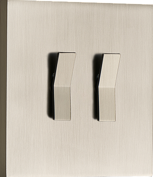 Donel N96 Переключатель на 2 тумблера, клавиша Angle, 10AX 250V, Никель, серия DT