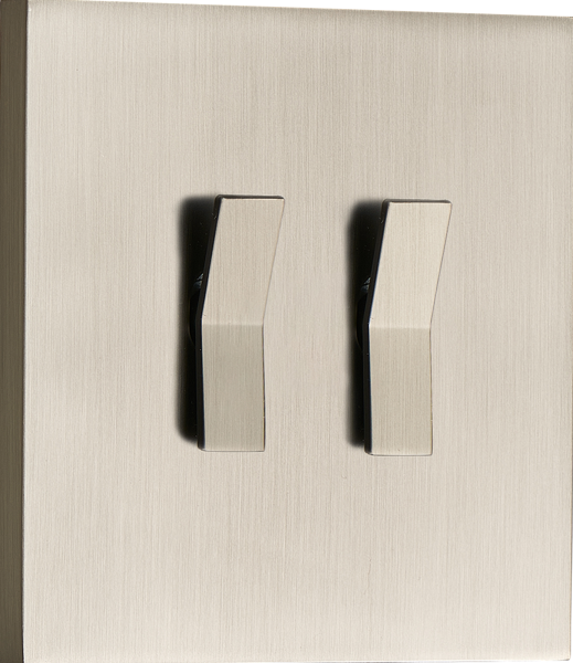 Donel N96 Переключатель на 2 тумблера, клавиша Angle, 10AX 250V, Никель, серия DT