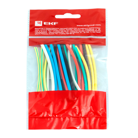 Термоусаживаемая трубка ТУТ нг 2/1 набор:7 цветов по 3шт, 100мм, PROxima EKF