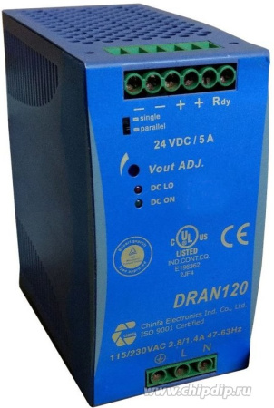 Блок питания DRAN120-12А, 12В, 10А 120Вт/Chinfa