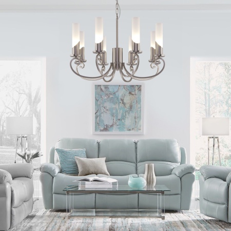 Классическая подвесная люстра 8*E14 60Вт никель IP20 Banci (60117/8 никель) Eurosvet