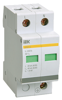 Ограничитель импульсных перенапряжений ОПС1-D 2Р 5/10кА 230B IEK