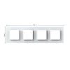 Рамка для четырех розеток Белая Livolo