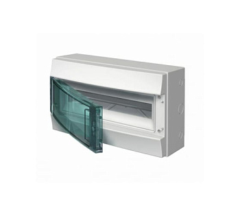 Щит распределительный навесной ЩРн-п 18М пластиковый прозрачная дверь Mistral65 с клеммами (65P18X12