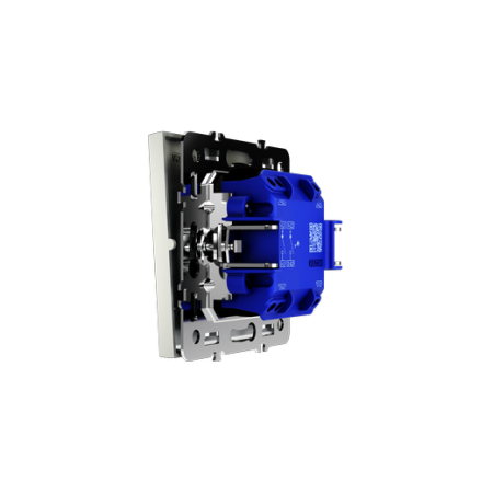 Выключатель встраиваемый Voltum S70 двухклавишный с подсветкой 10А, (сталь)
