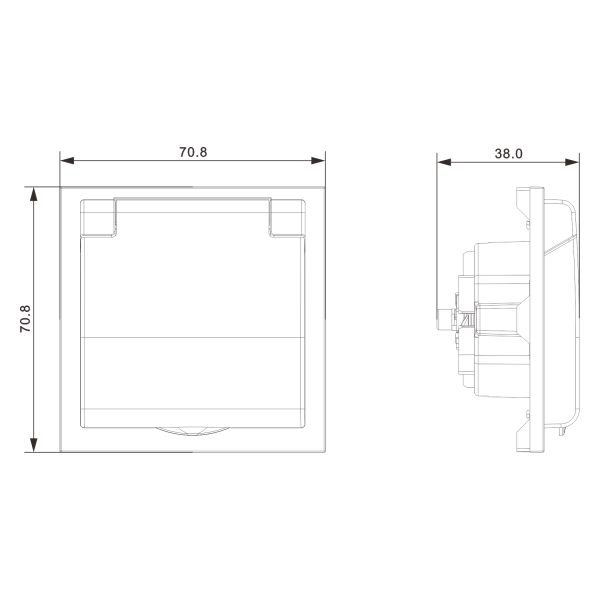 Donel S08 слоновая кость накладка для розетки Schuko с заземлением, с крышкой, 16A 250 В~, серия DB