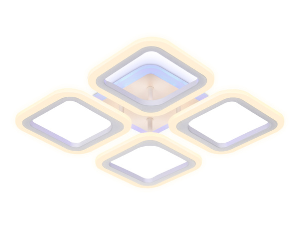 Потолочный светодиодный светильник с пультом FA441/4 WH белый 72W 520*520*80 (ПДУ РАДИО 2.4G) Ambrella Light