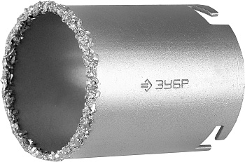 Коронка "ЭКСПЕРТ" c карбид-вольфрамовой крошкой, высота 55мм, 83мм ЗУБР