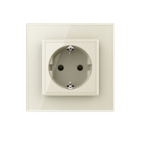 Розетка электрическая 16А 1 пост, цвет жемчужный Livolo