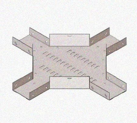 Лоток крестообразный перфорированный КМ 200х65 УТ1,5, оцинкованный лист S1,0