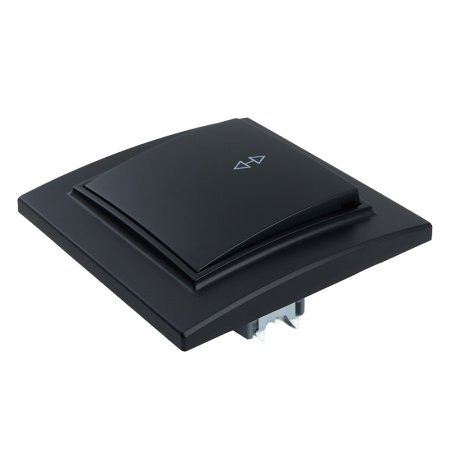 Переключатель 1-клавишный STEKKER PSW10-9005-03, 250В, 10А, серия Эрна, черный