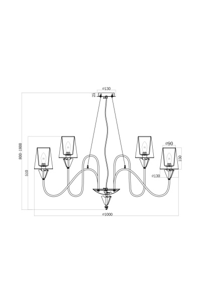Люстра 9*E14 40Вт Хром IP20 Florero MOD078PL-09CH Maytoni