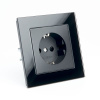 Розетка 1-местная с защитной шторкой с/з STEKKER GLS16-7010-05, 250В, 16А, черный
