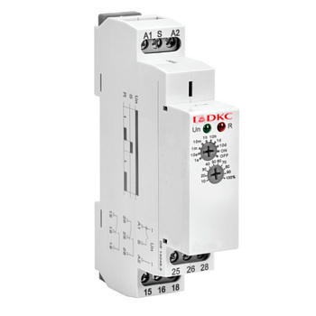 Реле времени, задержка включения, конфигурация контакта 2CO, AС/DC 12-240В DKC