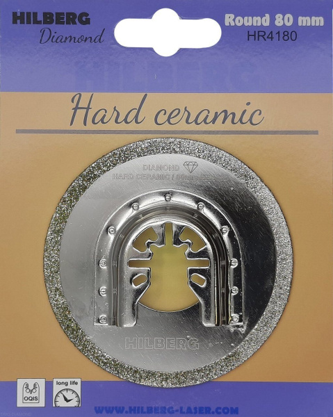 Полотно алмазное отрезное по керамике и керамограниту Round El-P 80 mm HR4180 Hilberg