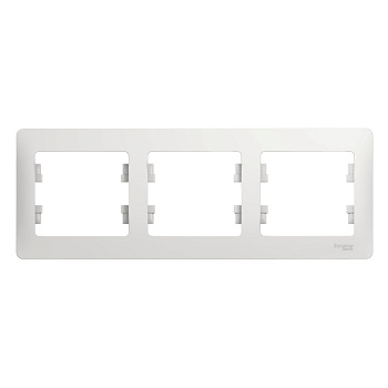 GLOSSA  Рамка горизонтальная 3-м . белая IP20 (кр.15шт) Schneider Electric