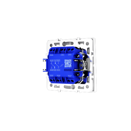 Проходной переключатель встраиваемый Voltum S70 двухклавишный 10А, (белый глянцевый)