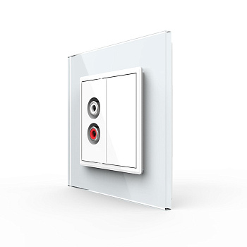 Розетка аудио RCA "2-ой тюльпан" Белая Livolo