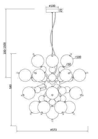 Подвесной светильник 6*E27 60Вт Латунь IP20 Bolla MOD133PL-06BS Maytoni