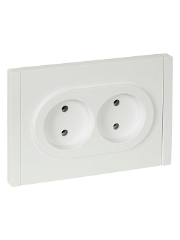FORTE&PIANO Розетка 2-местная без заземления без защитных шторок безвинтовое крепление 10А FP226 белый IEK