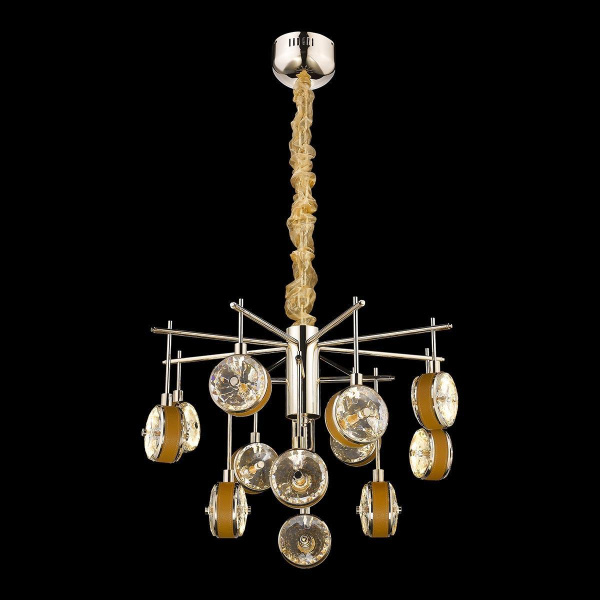 Люстра подвесная Золото, Абрикосовый/Прозрачный LED 12*9Вт 3000К WE240.12.303 WERTMARK