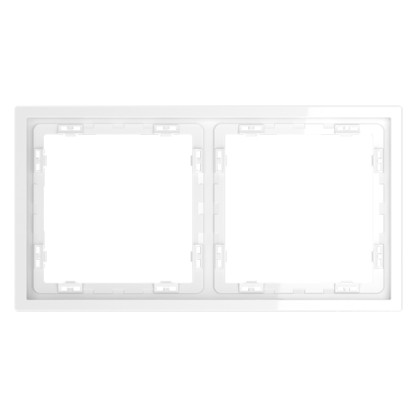 Рамка пластиковая Voltum S70 на 2 поста, (белый глянцевый)