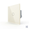 Одноклавишный проходной/перекрестный сенсорный выключатель 1 пост, цвет жемчуг Livolo