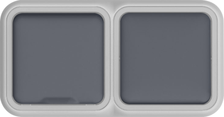 Donel W55 двойной блок накл. Роз.с защ.крышк.,+Переключатель 1-кл., серый, IP55, серия (тип) DIP55