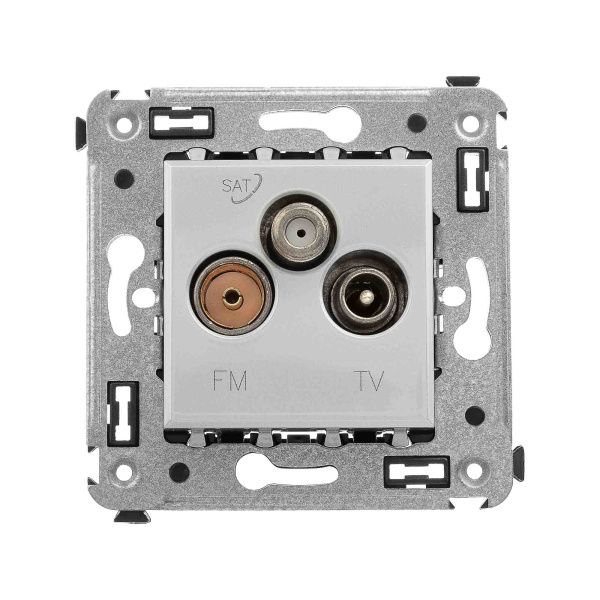 Розетка TV-FM-SAT в стену, "Avanti", "Закаленная сталь" DKC