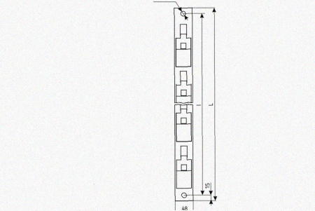 Стойка кронштейна рожкового криволинейного К1351.001А-04 У3, окрашенная, (1...15 рожков), L1970мм, S3,0