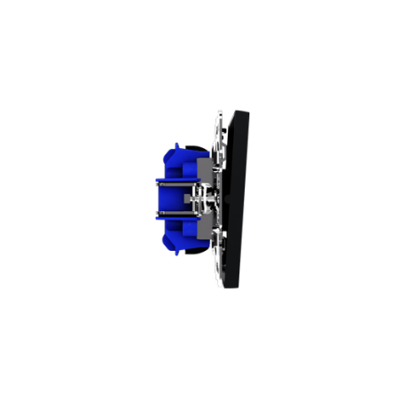 Проходной переключатель встраиваемый Voltum S70 одноклавишный с подсветкой 10А, (черный матовый)