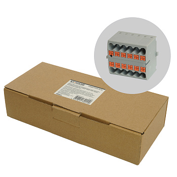 Зажим блочный (групп) для распред.тока нагрузки push-in на 12 точек, сеч 2,5 мм², 450V, 24А, серый LD580 STEKKER