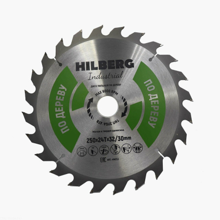 Диск пильный Industrial Дерево 250*32/30*24Т HW253 Hilberg