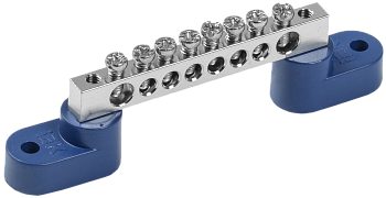 Шина N "ноль" на двух угловых изоляторах с никелевым покрытием ШНИ-6х9-8-У2-С IEK