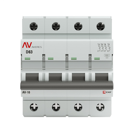 Выключатель автоматический ВА МОД 4П 63А D 6кА Averes EKF