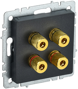 BRITE Аудиорозетка 4 поста РА10-БрЧ черный IEK