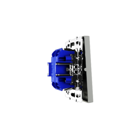 Выключатель с самовозвратом встраиваемый Voltum S70 двухклавишный 10А, (сталь)