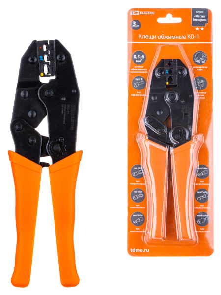 Клещи обжимные КО-1 1,5-6мм TDM