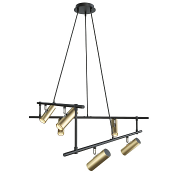 Подвесной светильник 6*GU10 50Вт Черный с Золотом IP20 Rami MOD128PL-06GB Technical