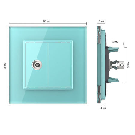Розетка ТВ Зеленая Livolo