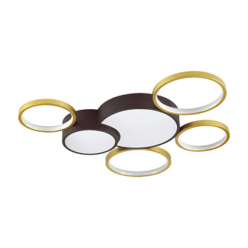 Люстра потолочная димм.с ДУ LED 100W 6600Лм 220V NORBERT черный,матовое золото LUMION