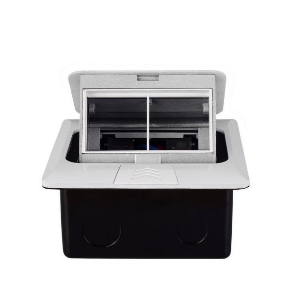 Выдвижной горизонтальный модуль RocketSocket в пол для розеток Livolo 2 поста, белый