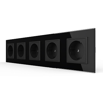 Розетка 5 модулей Черная Livolo