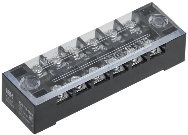 Блок зажимов наборный БЗН ТВ-1506 1,5мм2 15A 6 пар IEK