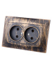 Розетка двойная 2П 10А 250В старинная бронза "Лама" TDM
