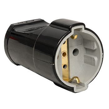 Штепсельное гнездо с/з черное 16А 250 В Proxima EKF