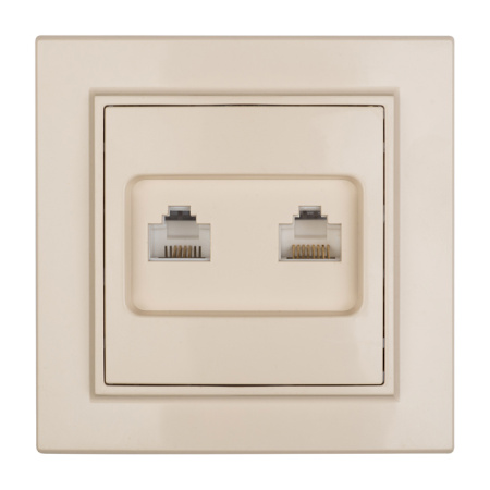 Минск Розетка RJ-45+Phone СП бежевый EKF Минск Розетка RJ-45+Phone СП бежевый EKF