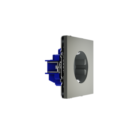 Розетка встраиваемая Voltum S70 с заземлением и защитными шторками, 16А, (сталь)