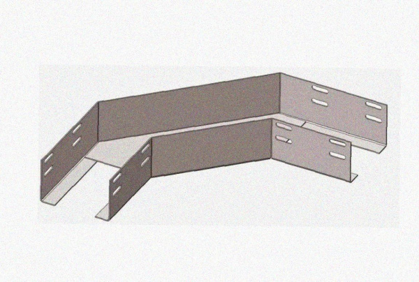 Лоток угловой замковый перфорированный КГЗ 200х110-135 УТ1,5 поворот на 135, горячее цинкование, S1,5